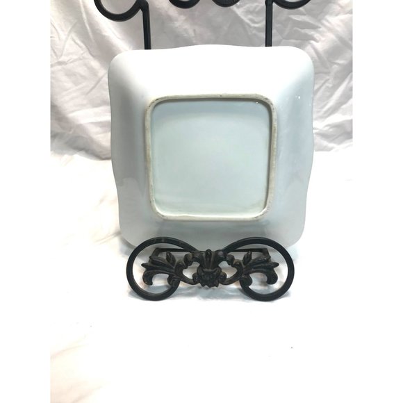 Vintage 8.5” square bowl, pink roses floral design, golden gilt trim, made in Ja - Picture 2 of 7